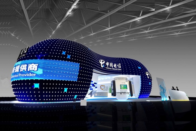 上海工博會(huì)展會(huì)設(shè)計(jì)搭建,中國(guó)電信展位搭建-美湖