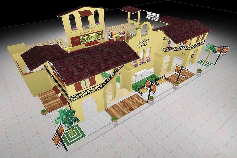 上海房產(chǎn)展會(huì)展設(shè)計(jì)搭建,巴薩維拉展位設(shè)計(jì)-美湖